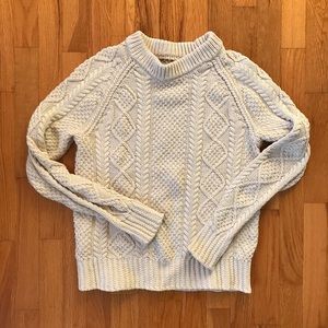 Fisherman knit cotton sweater